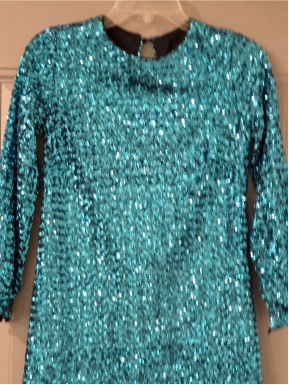 Women's Hunter Bell Teal Sequin Mini Dress Size 0 - Picture 4 of 10